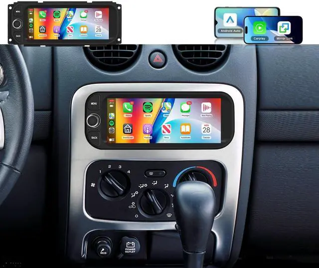 Main image of 2G+64G for Dodge Ram 1500 (2002-2006),Jeep Wrangler(2003-2006),Chrysler 300(2002-2004),Jeep Grand Cherokee 1999-2004, Car Radio Stereo Wireless Carplay Android Auto GPS WiFi Backup Camera