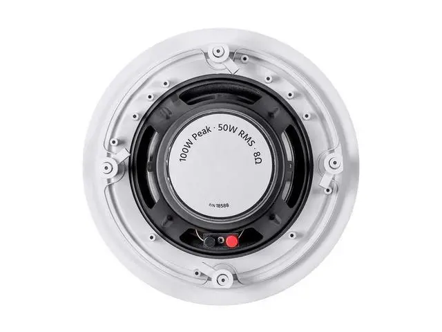Alt view image 4 of 6 - 2-Way Polypropylene Ceiling Speakers - 8 Inch, Pair, with Paintable Grille, 100 Watt Peak Power - Aria Series