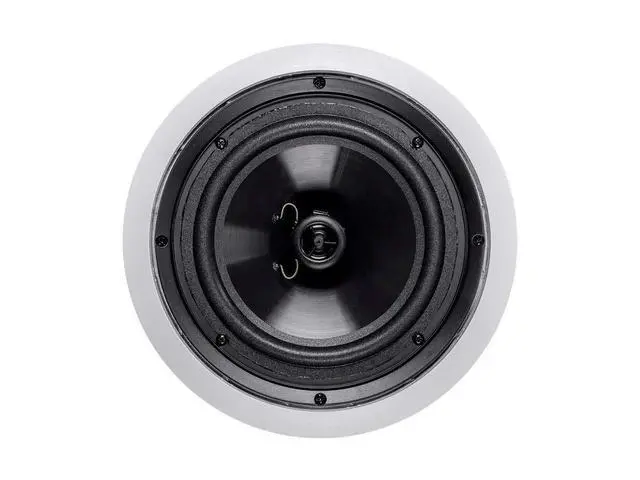 Alt view image 6 of 6 - 2-Way Polypropylene Ceiling Speakers - 8 Inch, Pair, with Paintable Grille, 100 Watt Peak Power - Aria Series