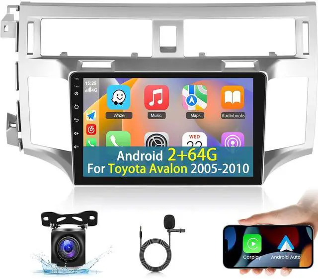Main image of 2+64G Android Car Stereo for Toyota Avalon 2005-2010 - Wireless Carplay and Android Auto - Car Radio with 9 inch Touch Screen/Multiple UI/WiFi/GPS/Mirror Link/SWC + AHD Backup Camera