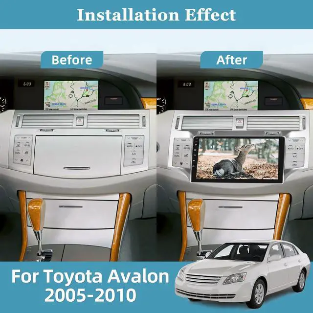 Alt view image 3 of 4 - 2+64G Android Car Stereo for Toyota Avalon 2005-2010 - Wireless Carplay and Android Auto - Car Radio with 9 inch Touch Screen/Multiple UI/WiFi/GPS/Mirror Link/SWC + AHD Backup Camera