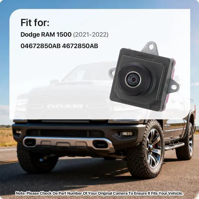 Alt view image 2 of 6 - 04672850AB Rear View Camera Replacement for Dodge RAM 1500 2021 2022, OE Backup Cam Replaces 4672850AB by