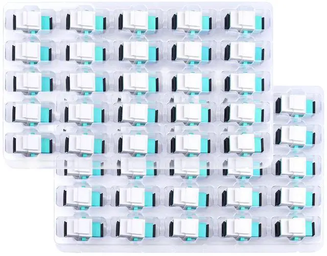 Main image of 50-Pack SC-OM3 Fiber Optic Coupler Keystone Jack Modular for Patch Panels and Wall Plates