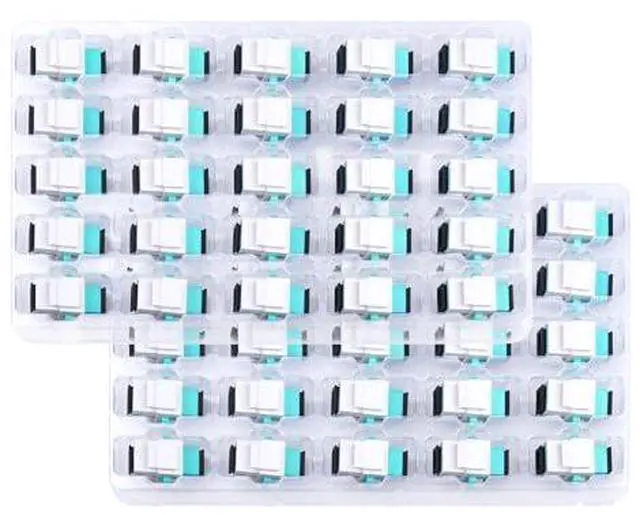 Alt view image 2 of 5 - 50-Pack SC-OM3 Fiber Optic Coupler Keystone Jack Modular for Patch Panels and Wall Plates