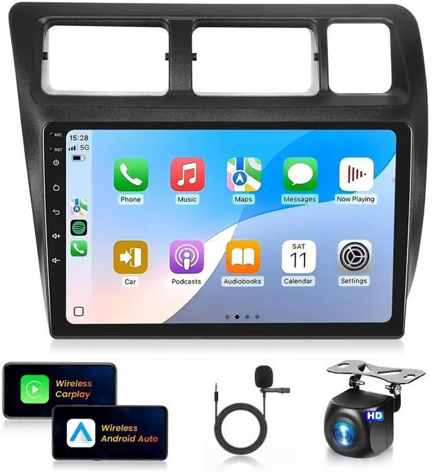 Main image of 2+64G for Toyota Corolla 1991-1997 LHD Manual AC Car Radio with Wireless Carplay/Android Auto,Android Car Stereo 9 Inch Touch Screen GPS 28UI WiFi Bluetooth FM/RDS Mirror Link SWC Backup Camera