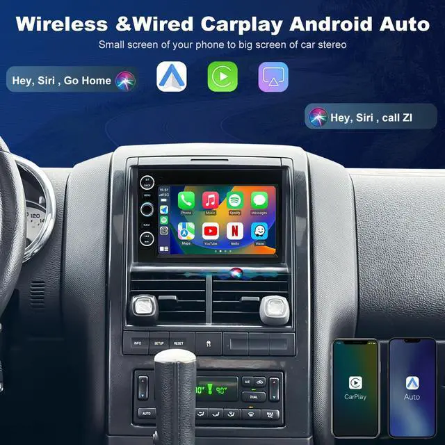 Alt view image 3 of 4 - 5GWiFi Upgrade Car Radio for Explorer 2006-2010, Expedition 2007-2014, Fusion 2006-2009, Ford F150 2004-2008, F250 F350 2006-2016, 7inch Touch Screen Stereo Wireless Carplay Android Auto GPS FM Camera