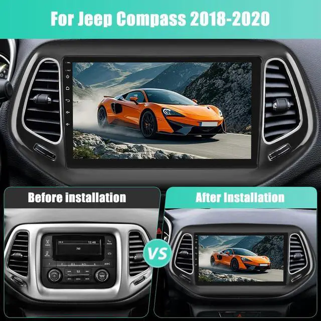 Alt view image 2 of 6 - Android 13 Car Stereo Radio for Jeep Compass 2017-2020 10.1 Inch Touchscreen Wireless CarPlay Android Auto Bluetooth GPS FM