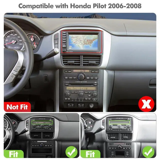 Alt view image 2 of 4 - 2+32G Android 12 Double Din Car Stereo for Honda Pilot 2006-2008 with 9 Inch Touchscreen Radio Built-in Wireless Carplay/Android Auto/GPS/Bluetooth/FM/AUX-in/Steering Wheel Controls/Backup Camera