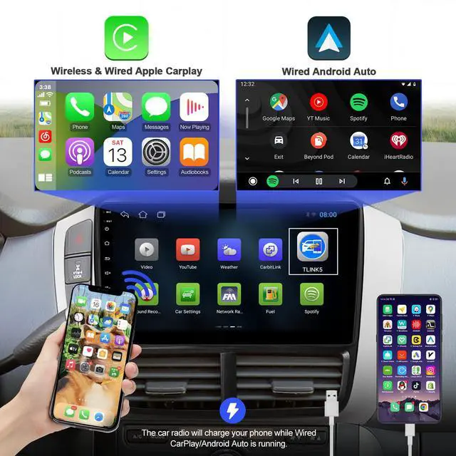 Alt view image 3 of 4 - 2+32G Android 12 Double Din Car Stereo for Honda Pilot 2006-2008 with 9 Inch Touchscreen Radio Built-in Wireless Carplay/Android Auto/GPS/Bluetooth/FM/AUX-in/Steering Wheel Controls/Backup Camera