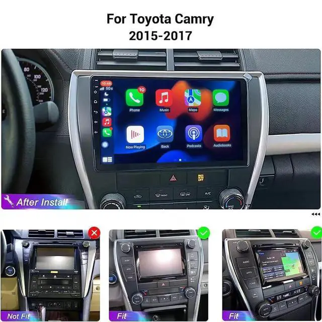 Alt view image 2 of 4 - for Toyota Camry Radio 2015 2016 2017 Android 13 Car Stereo 10.1" Touchscreen Wireless Carplay Android Auto GPS+Free Reverse Camera 4+64G