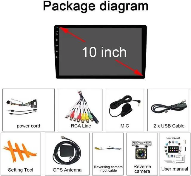 Alt view image 3 of 4 - for Toyota Camry Radio 2015 2016 2017 Android 13 Car Stereo 10.1" Touchscreen Wireless Carplay Android Auto GPS+Free Reverse Camera 4+64G