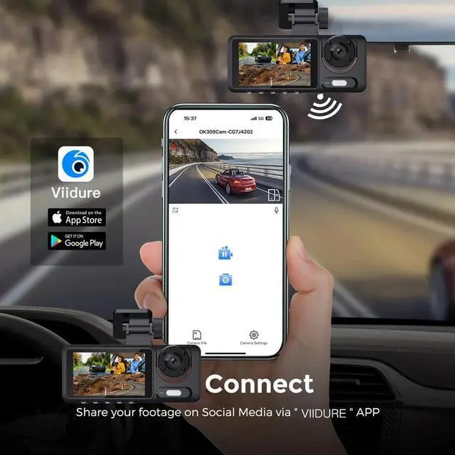 Alt view image 4 of 6 - FHD 3 Channel Dash Camera Front and Rear Inside for Cars | Free 64GB SD Card, G-Sensor & WDR, Night Vision, 24H Parking Monitor