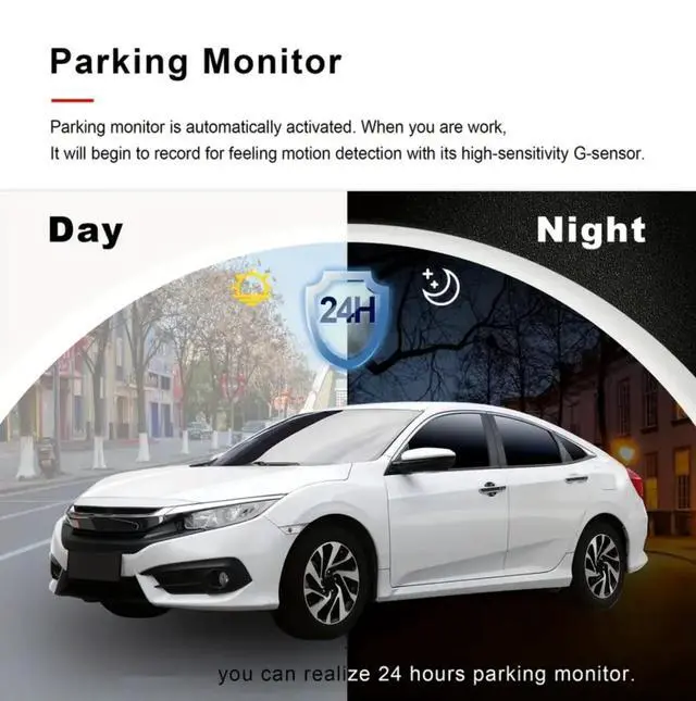 Alt view image 5 of 6 - FHD 3 Channel Dash Camera Front and Rear Inside for Cars | Free 64GB SD Card, G-Sensor & WDR, Night Vision, 24H Parking Monitor