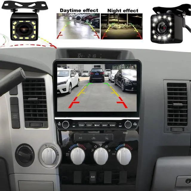 Alt view image 4 of 4 - for Toyota Tundra Radio Upgrade 2009 2010 2011 2012 2013,Sequoia 2008-2018,QLED Touch Screen Stereo Replacement,Carplay and Android Auto,Free Camera