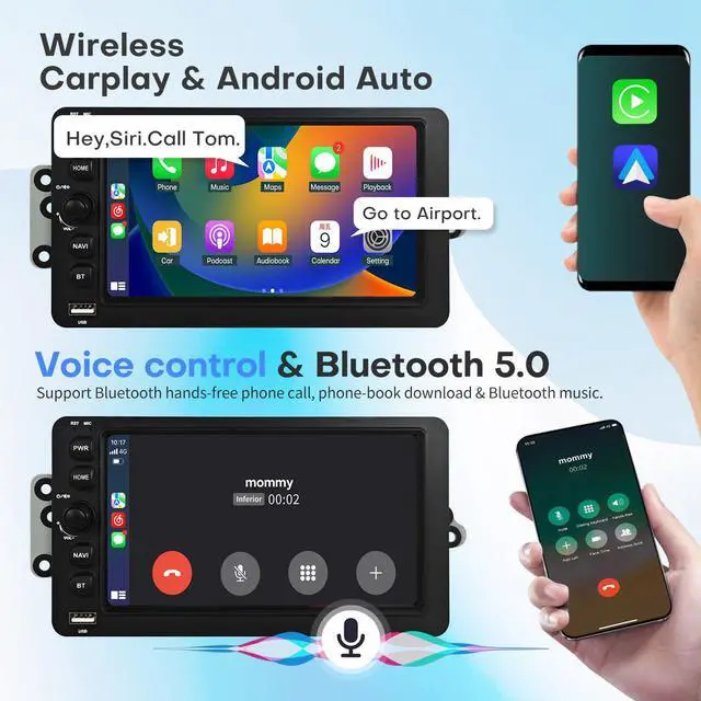 Alt view image 3 of 4 - Car Radio for Chevy Chevrolet Silverado SSR Tahoe 2003-2006 GMC Siera Yukon 2003-2006 Hummer 2003-2006 Head Unit with CarPlay Tesla Style Touch Screen Android Auto Bluetooth GPS Backup Camera