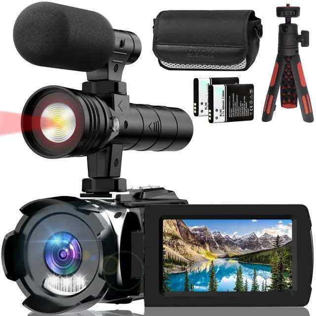 Main image of 4K Video Camera with IR Light, Camcorder Digital with with External Microphone, 24X Digital Zoom, with Night Vision,YouTube Vlogging Camera Recorder