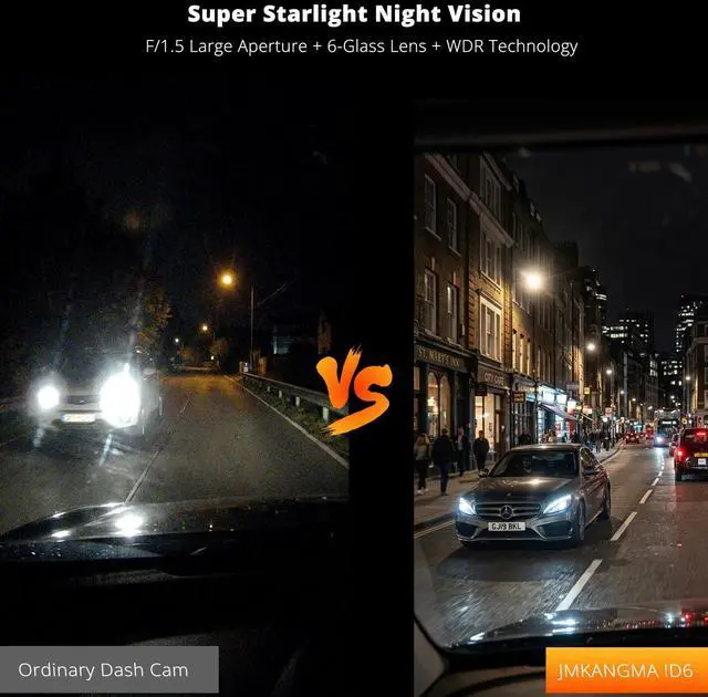 Alt view image 3 of 4 - 3 Channel Dash Cam 4K+2K+2K, 170° Ultra Wide Angle Triple Car Camera, Pro Night Vision, 5GHz High-Speed WiFi (2.4X Faster), GPS, G-Sensor, 24H Parking Mode, 64GB Card Included