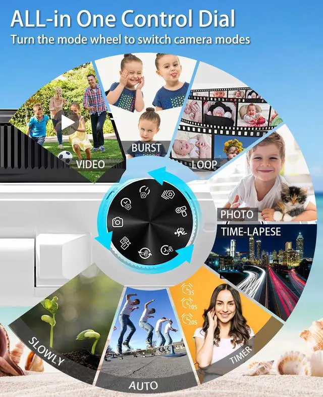 Alt view image 3 of 4 - Point and Shoot Digital Cameras Portable Camera FHD 64MP 4K Digital Camera with 16X Zoom Anti-Shake with Flip Screen