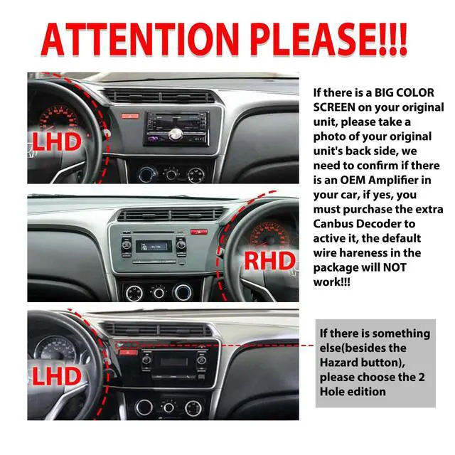 Alt view image 2 of 4 - for Honda City 2014-2017(LHD) Car CarPlay Android Auto Navigation Stereo GPS Radio Reverse Camera Display 9" IPS Touchscreen Headunit Tablet Pad Media Player, if Applicable Quad Core 2G+64G(2 Hole)