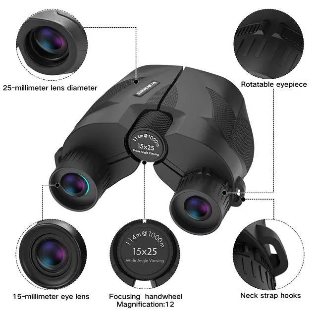 Alt view image 2 of 4 - 20x25 High Powered Binoculars for Adults,Compact HD Waterproof Durable and Clear BAK4 Prism FMC Lens,Suitable for Bird Watching,Sightseeing and Outdoor Sports