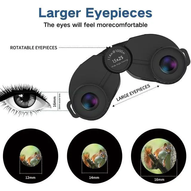 Alt view image 4 of 4 - 20x25 High Powered Binoculars for Adults,Compact HD Waterproof Durable and Clear BAK4 Prism FMC Lens,Suitable for Bird Watching,Sightseeing and Outdoor Sports