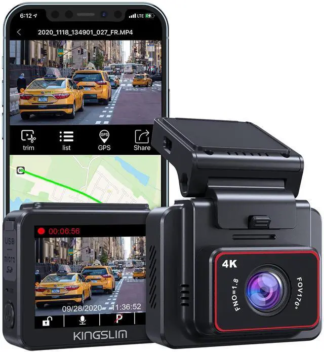 Main image of D5-4K Dash Cam with WiFi - Front Dash Camera for Cars with GPS and Speed, Sony Night Vision, Support APP and 256GB Max