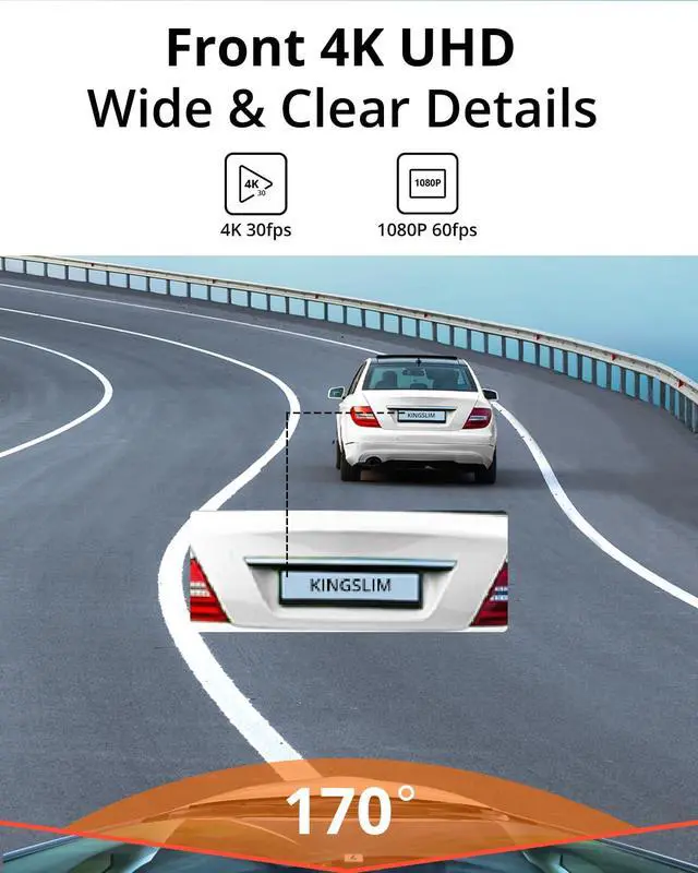 Alt view image 3 of 4 - D5-4K Dash Cam with WiFi - Front Dash Camera for Cars with GPS and Speed, Sony Night Vision, Support APP and 256GB Max