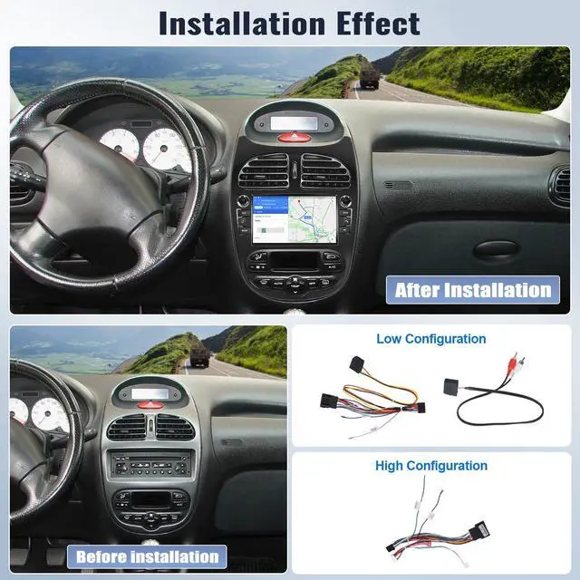 Alt view image 3 of 4 - Car Stereo for Peugeot 206 1998-2016 for Citroen C2 2004-2008 7 Inch Touchscreen Android Car Radio with Wireless Carplay Android Auto GPS Navigation WiFi
