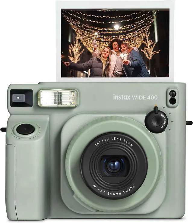 Alt view image 2 of 6 - INSTAX Wide 400 Instant Camera - Sage Green with Creative Bonus Bundle of Wide Instant Film... (Camera + 2 Wide Twin Pack/CC1)