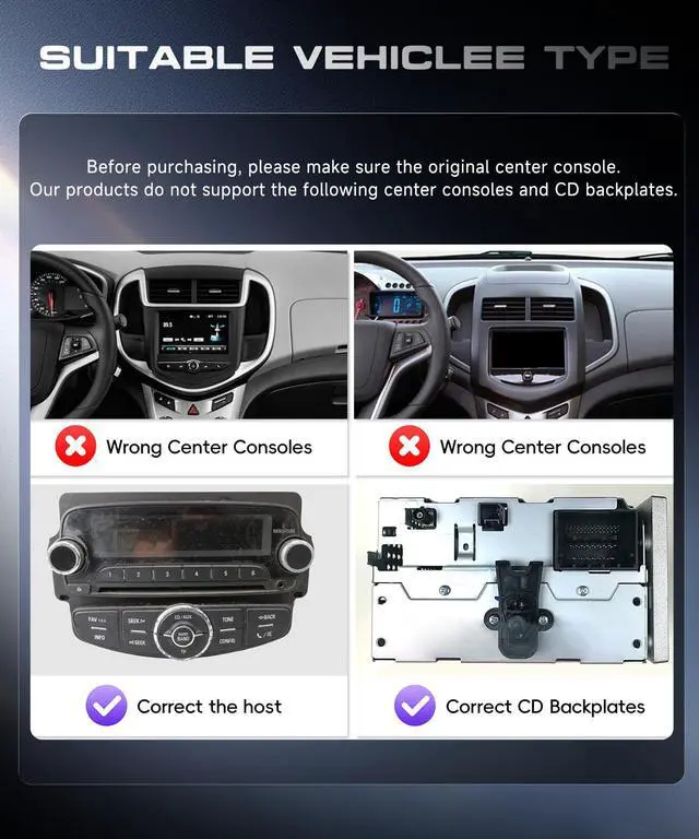 Alt view image 3 of 4 - 4G+128G Car Stereo for Chevrolet Chevy Aveo Sonic 2011-2015, 9 HD Incell Touch Screen Android 15 Radio, Wireless Carplay Android Auto, 5G WiFi, GPS, Bluetooth 5.0, FM, 32 EQ, SWC, Backup Camera