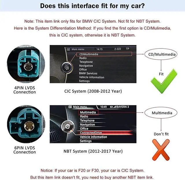 Alt view image 2 of 4 - Wireless Carplay Retrofit Kit Decoder Compatible with BMW CIC System 1 3 5 6 7 Series X1 X3 X5 X6 Z4 2008-2012 Year, Support Android Auto, Mirror Link, Backup Camera, GPS, Siri