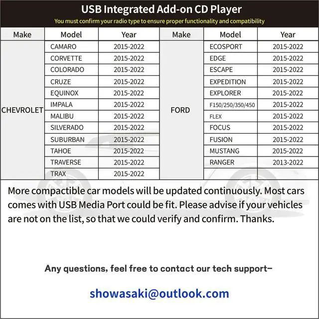 Alt view image 5 of 6 - Vehicle CD Player Portable CD Player for Car External via USB Radio Port Universal Connection for Car Android Radio Plug and Play