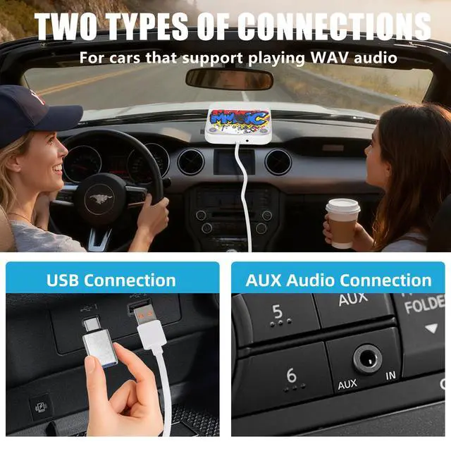 Alt view image 4 of 4 - Portable CD Player for Car External Car CD Player Plug and Play with USB & AUX Port, USB Extension Cable, Anti-Skip, Music CD Players for Vehicle Laptop TV Computer (White)