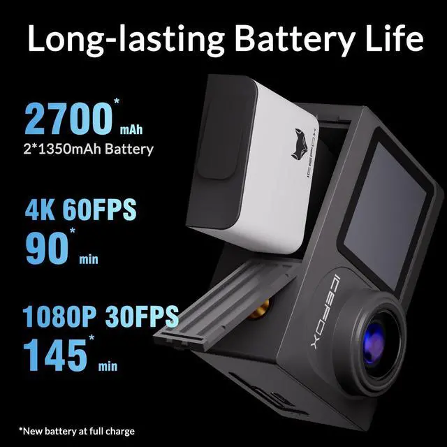 Alt view image 4 of 4 - 20MP 5X Zoom Action Camera 4k 60Fps with EIS, WiFi Remote Control, Waterproof Underwater Camera for Snorkeling Cycling Vlogging