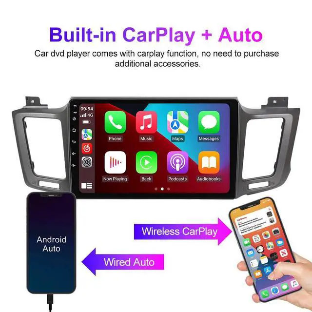 Alt view image 3 of 4 - Car Radio Stereo for Toyota RAV4 2013-2018, 10.1 Inch Octa Core GPS Navi Wireless Car-Play Android Auto Head Unit IPS Touch Screen Blue-Tooth FM AM RDS DSP, 4GB RAM 64GB ROM