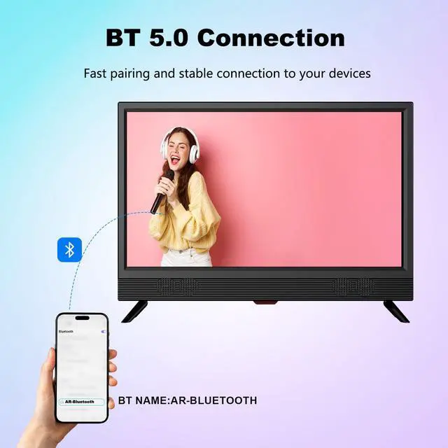 Alt view image 4 of 4 - 22 Inch TV, FHD LED Flat Screen TV 1080p IPS Display w BT/ATSC Tuners/HDMI/VGA/AV/USB Suitable for Kitchen/RV/Caravan and Boat(2026 Model)
