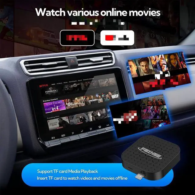 Alt view image 4 of 4 - Carplay AI Box Video Streaming Device for Car, Carplay AI Box, Android Auto Carplay Box with Streaming Video Apps, Android System, Only Support Original Cars with Wired Carplay