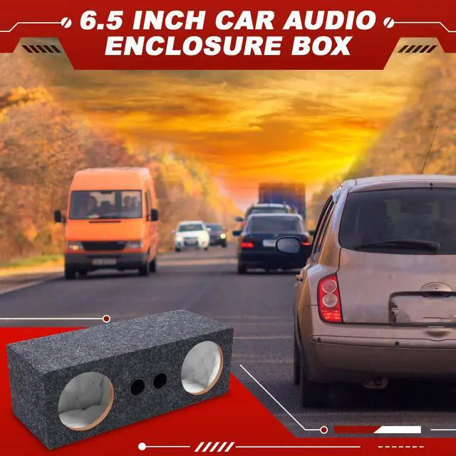 Alt view image 4 of 4 - 6.5 Inch Car Audio Enclosure Box, Sealed Covered Car Audio Vehicle Speaker Box with 2 Slot Port Vent for Improves Stereo and Sound System Accessories
