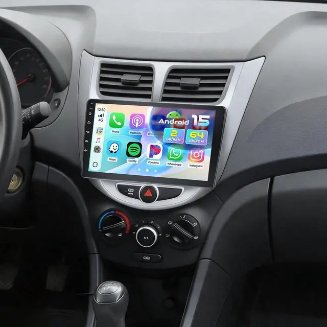Main image of 5Ghz WiFi 2G+64G Android 15 Radio for Hyundai Verna Accent Solaris 2010-2016 Car Stereo with Wireless Carplay Android Auto,5.0 Bluetooth,Build-in EQ,9inch IPS Touchscreen,GPS,FM/RDS Backup Camera MIC