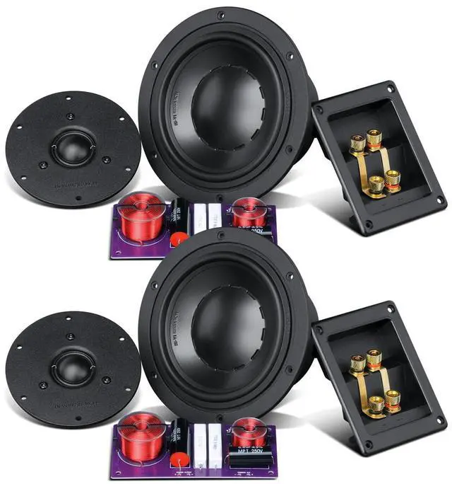 Main image of DIY 2.2-Speaker kit Home Theater Rear/Side Speaker for 5.1/7.1/11.1 Setup, 2.2 Crossover, German High-Frequency Driver (Drivers Only; Enclosure Required)