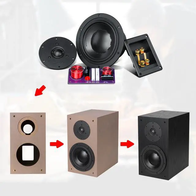 Alt view image 2 of 4 - DIY 2.2-Speaker kit Home Theater Rear/Side Speaker for 5.1/7.1/11.1 Setup, 2.2 Crossover, German High-Frequency Driver (Drivers Only; Enclosure Required)