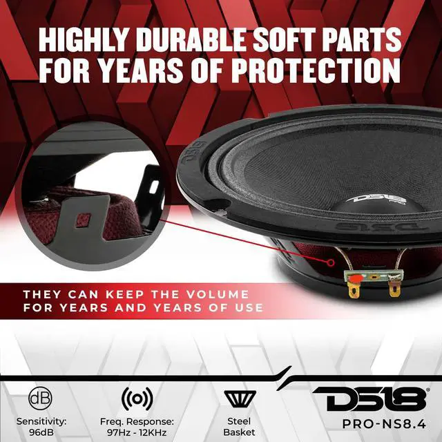 Alt view image 3 of 4 - PRO-NS6.4 6.5 Inches Shallow Loudspeaker Car Audio - Midrange, 300W Max, 150W RMS, 4 Ohms, Slim Neodymium Magnet - The Most Elegant Neodymium Midrange Loudspeakers Available (1 Speaker)