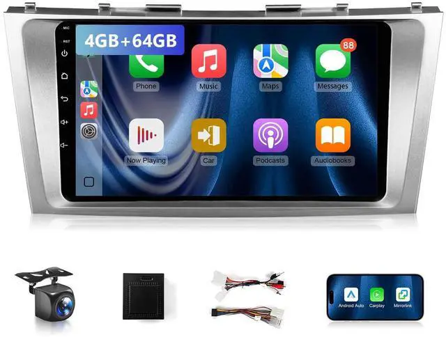 Main image of 8-Core 4GB+64GB Car Radio for Toyota Camry 2006-2011 with Wireless Carplay Android Auto, 9 Inch Android 13 IPS Touch Screen Car Stereo Compatible with JBL, Support GPS WiFi BT FM RDS/DSP Camera SWC