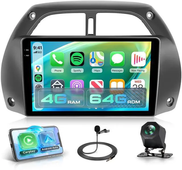 Main image of 4G+64G Car Stereo for Toyota RAV4 2001-2006 Android Car Stereo, Car Radio Wireless CarPlay Android Auto, GPS WiFi 9 Inch INCELL Screen Bluetooth FM/RDS EQ Mirror Link + AHD Backup Camera