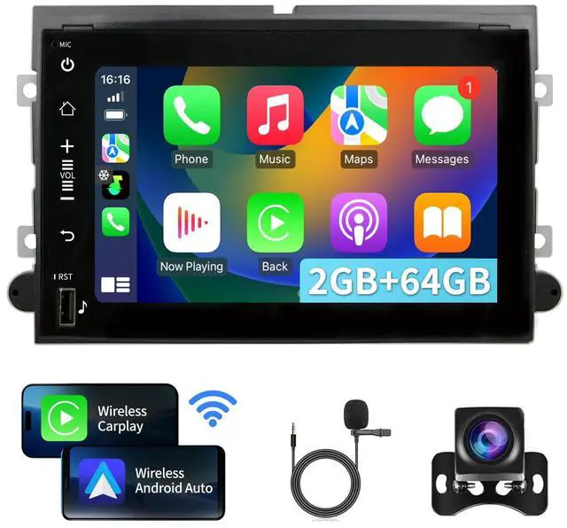 Main image of Car Radio for Ford F150 Stereo Upgrade Tesla-Style Touch Screen Audio Wireless Carplay& Android Auto Bluetooth WiFi GPS Backup Camera Head Unit (7 inch f150)