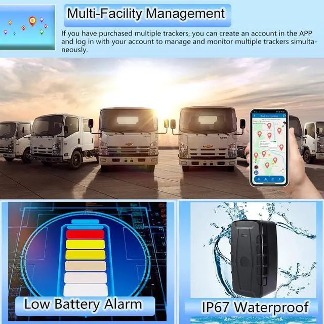 Alt view image 3 of 4 - Car GPS Tracker for Vehicles Long Battery Life 20000mAh Tracker Device Real-Time and Precise Location Tracking Device Magnetic Waterproof Multiple Alarm App iOS/Android TK918 4G