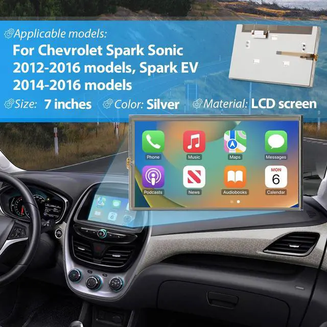 Alt view image 3 of 4 - 7 Inches LCD Screen for Chevrolet Spark Sonic 2012-2016 Spark EV 2014-2016 Radio Car Touch Screen Replacement Digitizer Navigation GPS Display LA070WV1-TD05 with Repair Tools