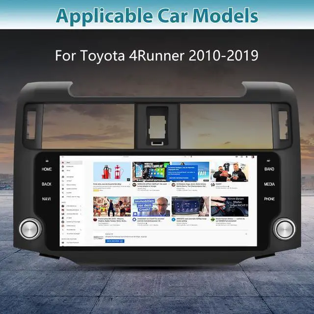 Alt view image 2 of 6 - Car Radio Stereo Android 13 for Toyota 4runner 2010-2022 4GB RAM 64GB ROM with Wireless CarPlay Android Auto