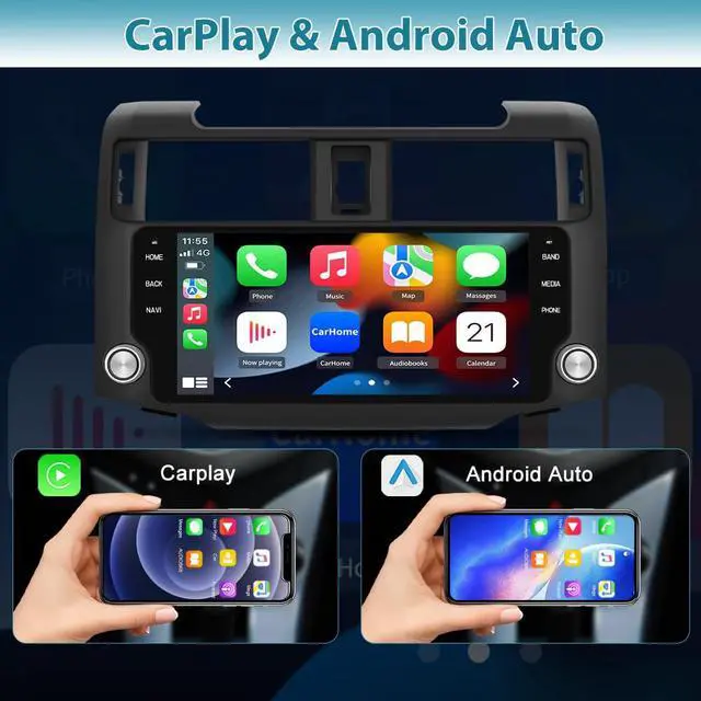 Alt view image 3 of 6 - Car Radio Stereo Android 13 for Toyota 4runner 2010-2022 4GB RAM 64GB ROM with Wireless CarPlay Android Auto