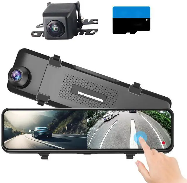 Main image of 4K Mirror Dash Cam, 11" Rear View Mirror Dash Camera Front and Rear with Touch Screen,Backup Camera for Car RV Truck, Night Vision, Free 64GB Card, WDR, G-Sensor and Parking Assistance